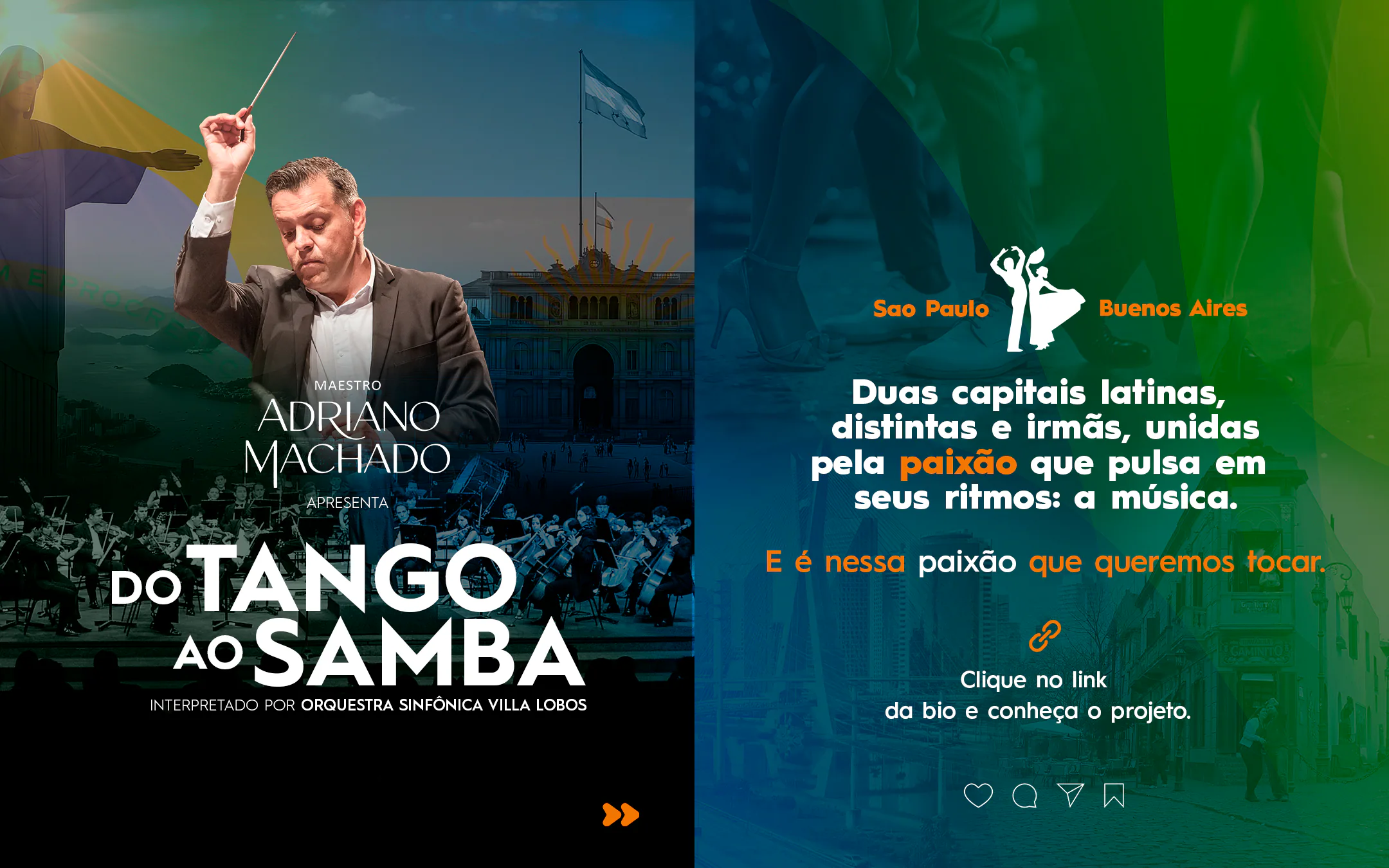 Artes em carrossel do projeto Do Tango ao Samba